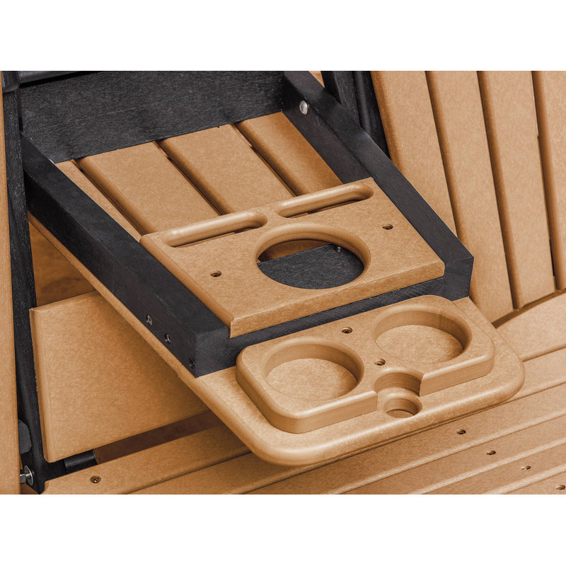 Fauteuil oscillant d'extérieur Bethy, Structure blanche / siège en teck naturel
