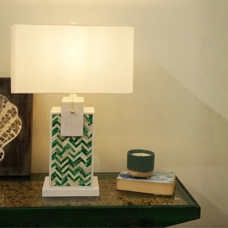 Wooden Table Lamp/Fabric Shade With Ul Standard