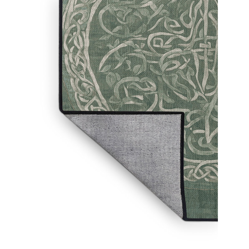 Machine Washable Gray Area Rug, Square 8'