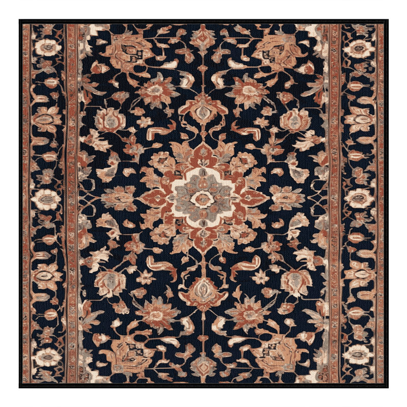 Tapis brun lavable à la machine, Carré 7 pi