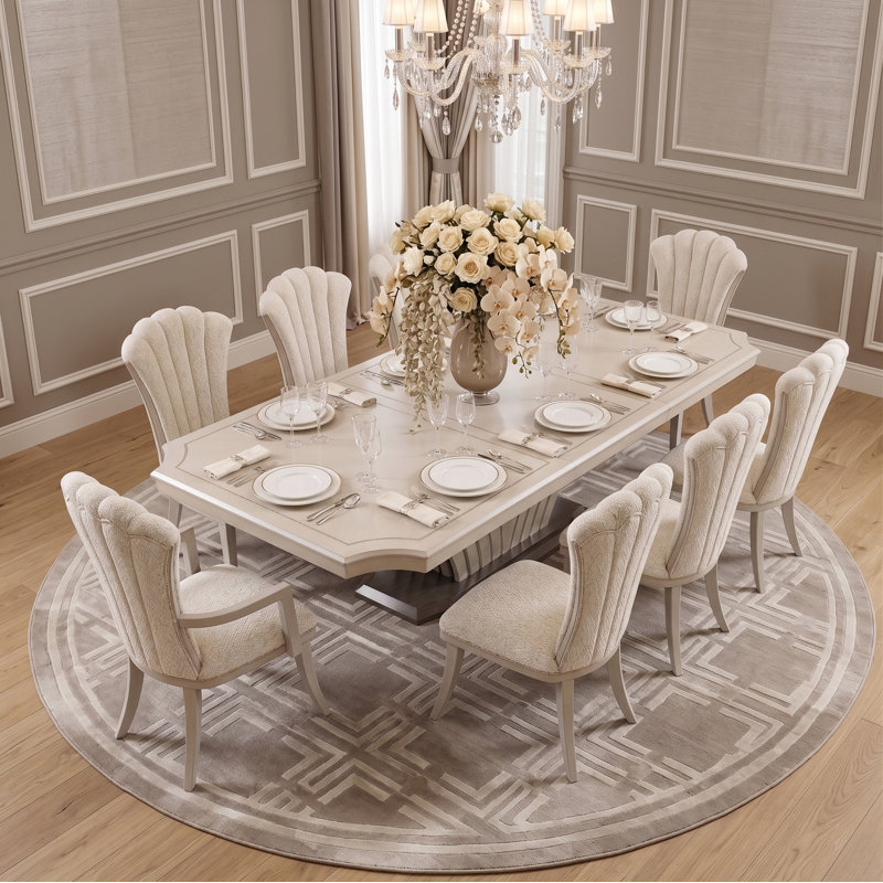 Fantosini 9 - Piece Extendable Dining Set, 9 Pieces: Table, 8 Chairs