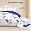 Ensemble de couette réversible 3 pièces en microfibre bleu marine et or à plumes avec 2 taies d'oreiller-129228335