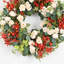 Grande couronne de fleurs artificielles 26 po avec fleurs d'eucalyptus et baies d'automne-339969069