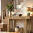 63'' Long Rectangular Console Table, Style, Open Storage, With Native Wood Grain Design, Grain, Storage