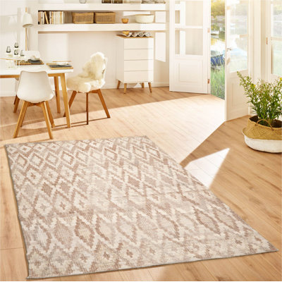 Tapis oriental en laine tissé à la main à motif kilim 5 pi x 8 pi LoomBloom
