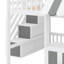 Lit mezzanine avec design cabane de jeu, marches de rangement, éclairage DEL et placards sous le lit-2090666723-2090666724