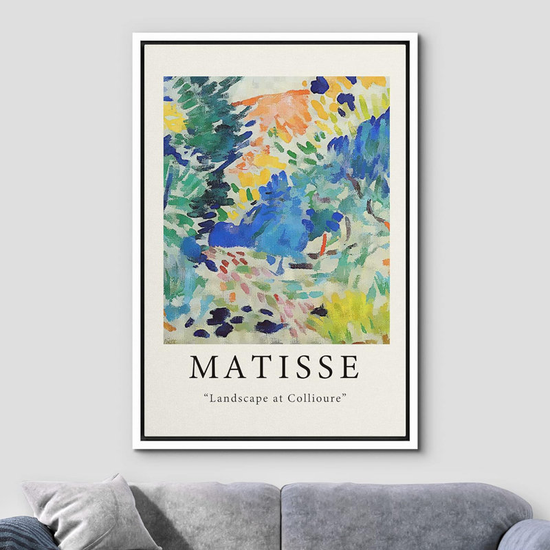 «Classical Artwork Landscape At Collioure» par Henri Matisse, Encadré naturel, H 36 po x l 24 po x P 1,5 po