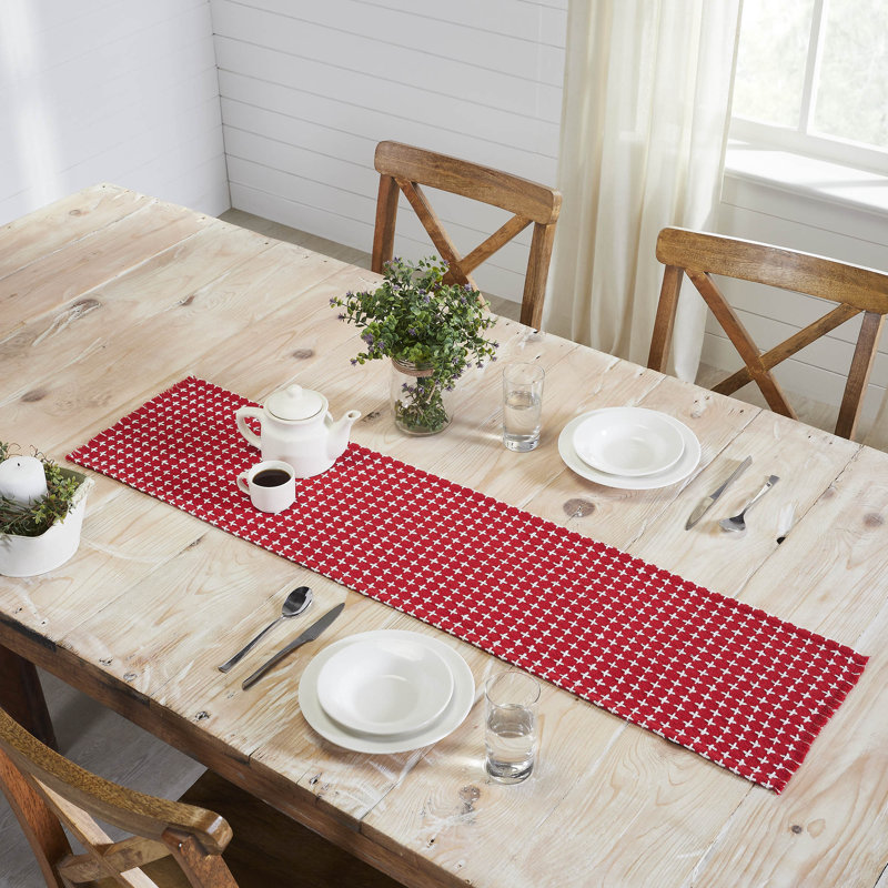 Gallen Rectangle Geometric Cotton Table Runner, 48" x 12"