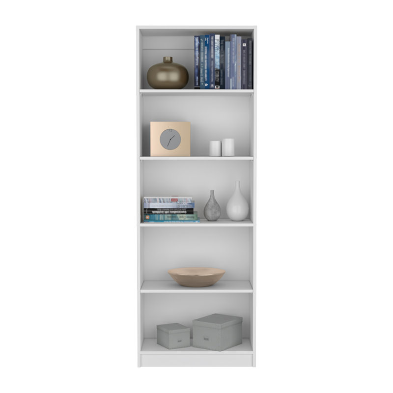 Bibliothèque moderne à 4 tablettes avec rangement supplémentaire, parfaite pour organiser et exposer dans n'importe quelle pièce