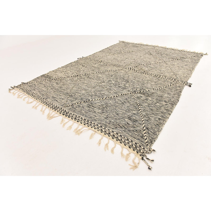 Tapis noir et blanc Mosser
