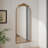 58"X24" Arched Full Body Mirror With Vintage Ornate Carved Applique On Top, Hanging Wall Mounted Mirror, For Living Room Bedroom Retro Home Decor Mirror, Bronze-822202264