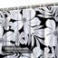 Rideau de douche imperméable à motif floral noir et blanc avec 12 crochets-126432152