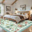 Tapis à motif floral Boho