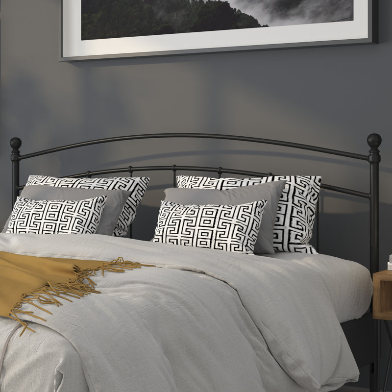 Betanya Decorative Metal Headboard, Black, King