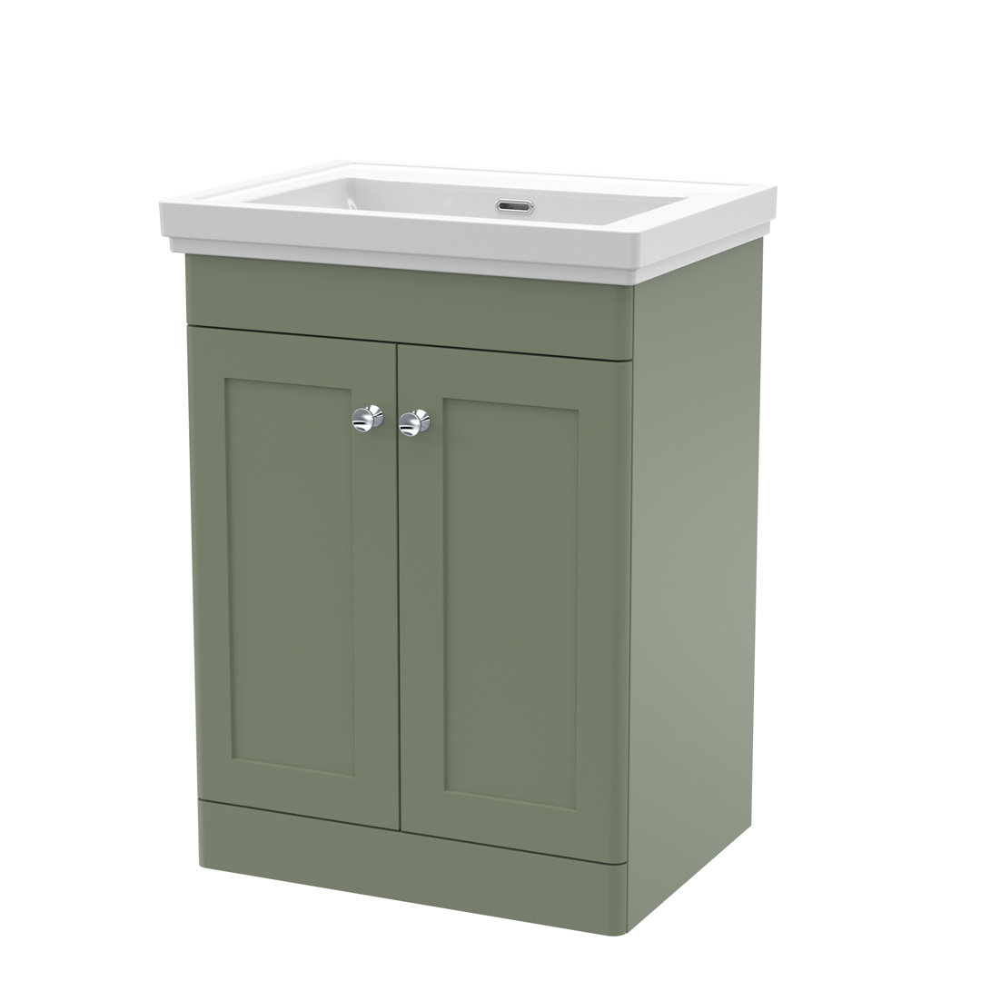Classique 630mm Free-standing Single Bathroom Vanity with Vitreous China Vanity Top
