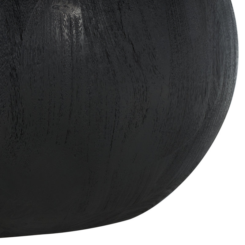 Black Solid Mango Wood Round Coffee Table