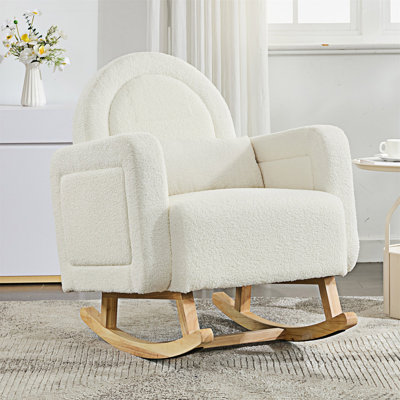 Chaise berçante d'appoint rembourrée avec coussin