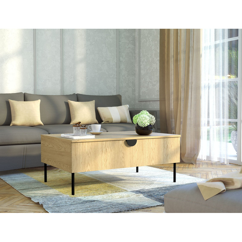 Coffee Table with Storage, Black