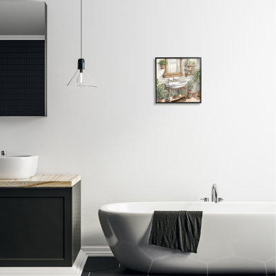 «Bathroom View with Plants» par Kim Allen, impression sur toile
