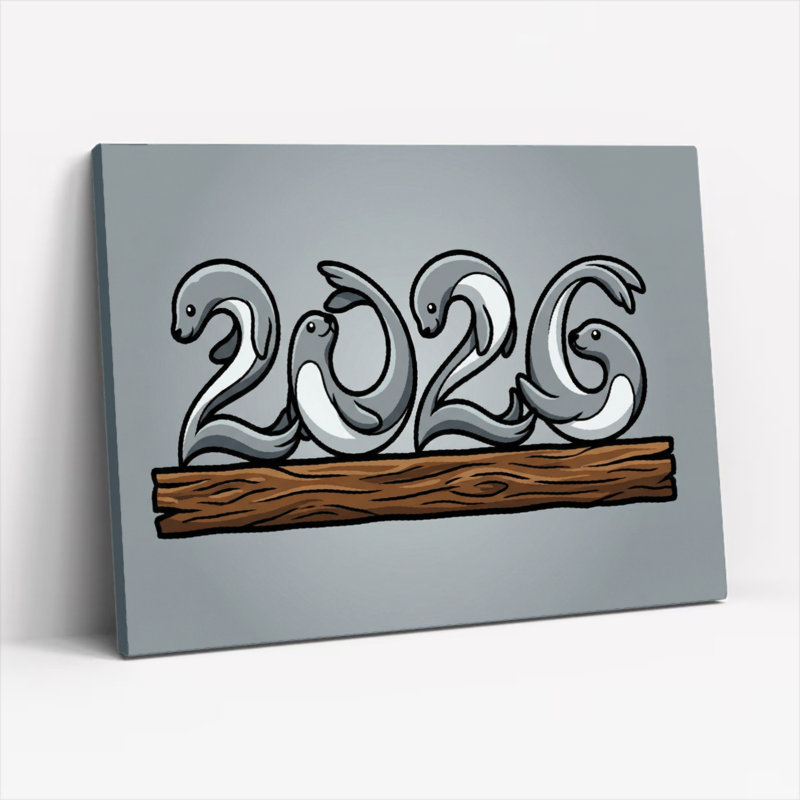 «2026 Snake Numéros», ensemble de 1 reproduction d'art sur toile tendue, H 24 po x l 36 po, Toile tendue, Ne s’applique pas