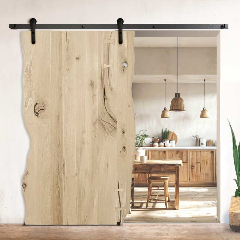 Veasley Solid Oak Barn Doors Prefinished, Unfinished
