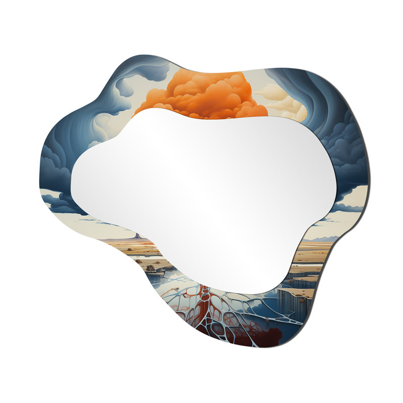 Arbre majestueux orange de la vie - miroir nuage arbre, 25 po x 28 po