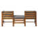 Acacia Patio Sofa with Cushions and Ottoman