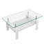 Table basse rectangulaire avec tablette de rangement et plateau en verre trempé-142316850-142316851