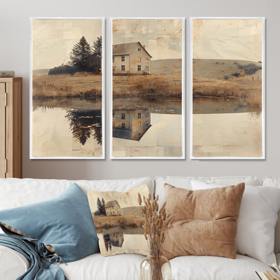 «Brown American Farm Landscape III», ensemble d'art mural