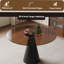 Table de salle à manger ronde en verre de 35 pouces, avec plateau en verre trempé et pieds en acier au carbone. Convient pour 2 à 4 personnes. Petite table ronde brun foncé, idéale pour les restaurants et les appartements.