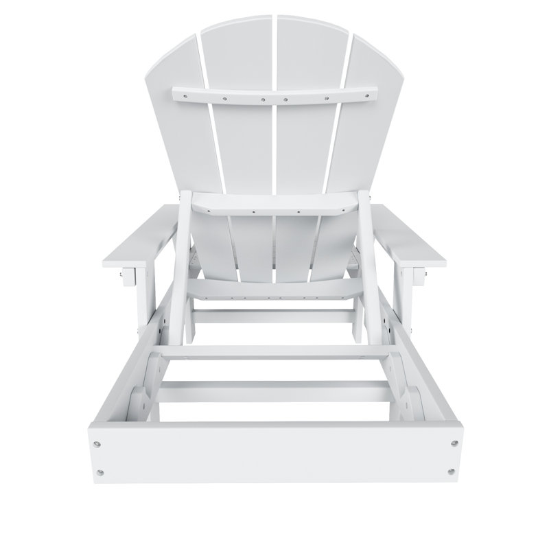 Laguna 77.6" Long Outdoor All-Weather Poly Single Chaise, White