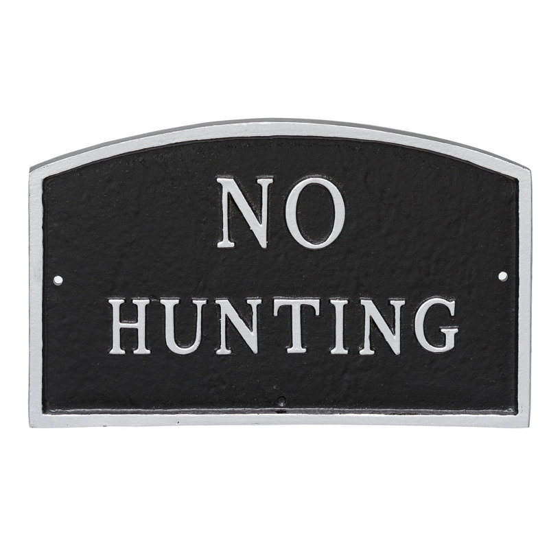 Plaque de jardin sans relevé de chasse, Noir / argent, H 5,5 po x l 9 po x P 0,25 po