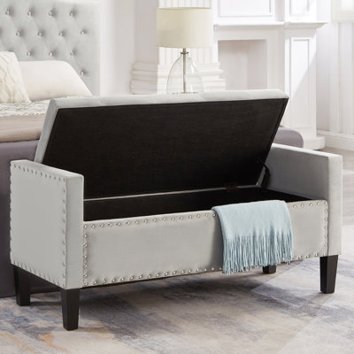 Banc de rangement rembourré en velours Bench-24-1.4