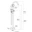Robinet de baignoire en métal doré avec douche à main, débit d'eau maximal de 3,9 gal / min, profondeur 47,03 po, largeur 6,38 po, boîte de détail incluse, conception concise pour salle de bain moderne