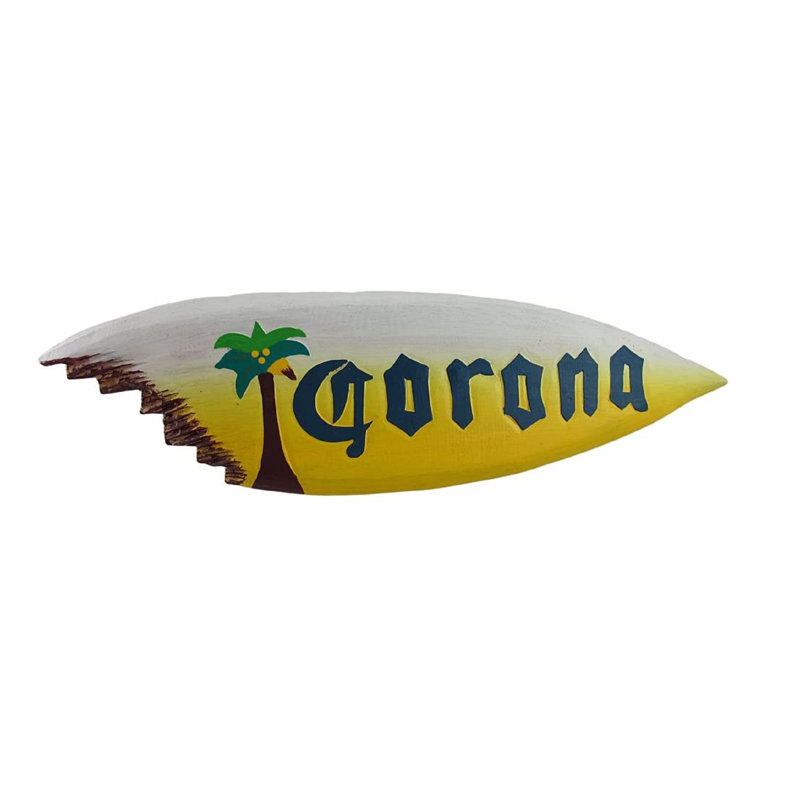 Planche de surf en bois sculptée à la main Corona, H 7 po x l 24 po x P 1 po