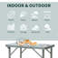 Table de camping pliante Outsunny de 23 po avec hauteur réglable (table incluse seulement)