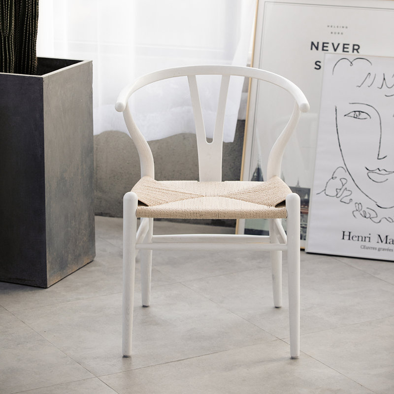 Chaise en bois massif Gunnur, Blanc