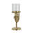 Gold Glass Hurricane Candle Holder - Bunny Accent, Nature & Modern Design