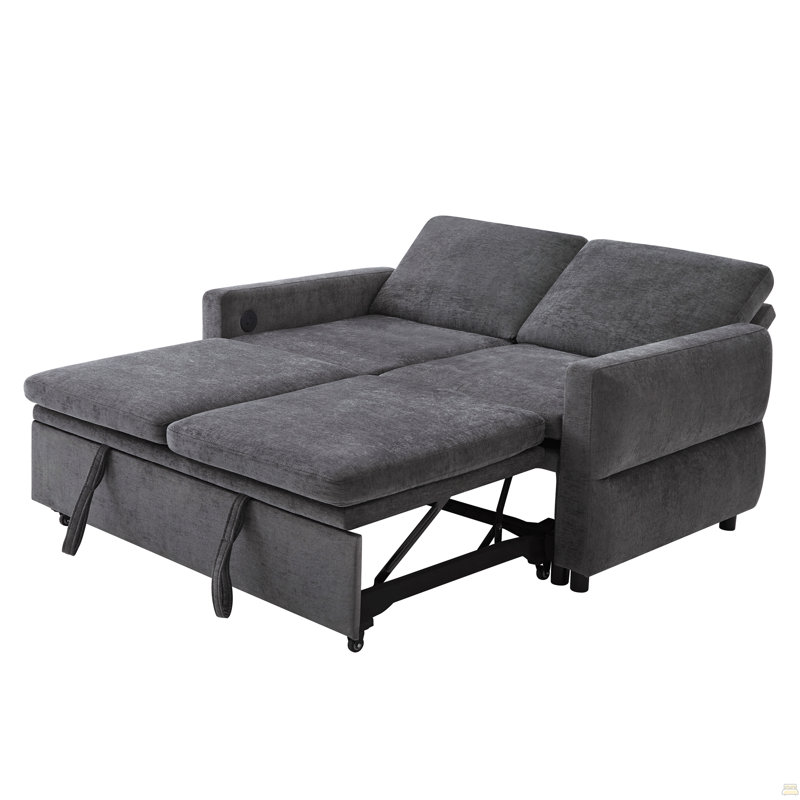 Canapé-lit convertible 62,75 po, Gris
