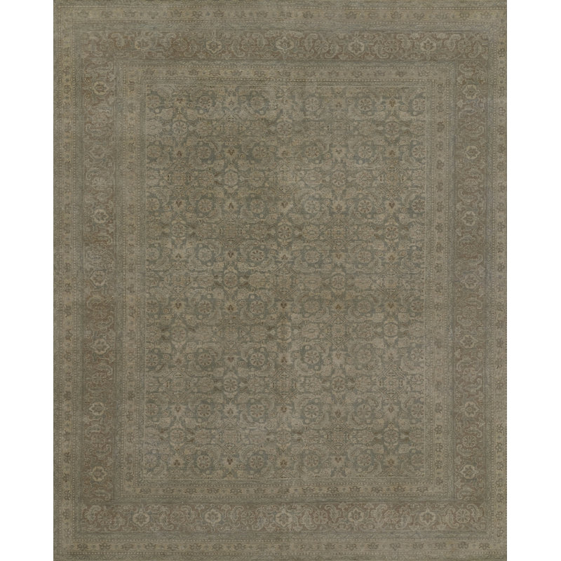 Wool Oriental Area Rug in Gray, Runner 2'6" x 9'