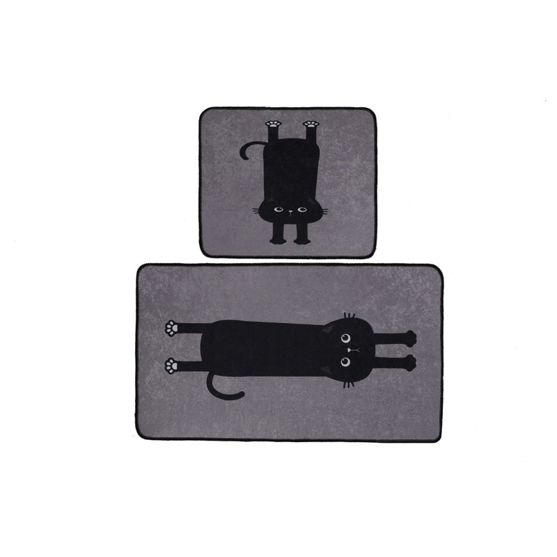 Luxurious Bathmat Set (2 Pieces), Antibacterial Polyester, 23.6 x 39.4 inches & 19.7 x 23.6 inches | Soft 0.4-inch Pile Height, Non-Slip Underside, Machine Washable | Ideal for Bathroom Comfort & Safety