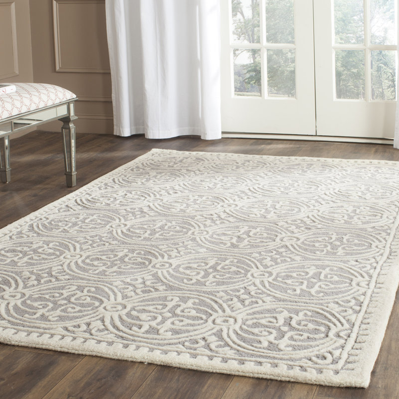 Tapis géométrique en laine touffeté à la main Sadik, Rectangle 8 pi x 10 pi
