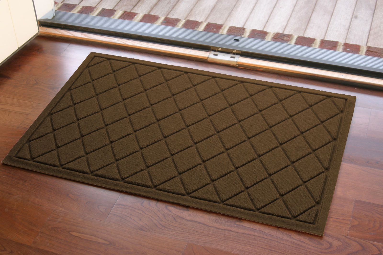 WaterHog Non-Slip Indoor/Outdoor Doormat, Dark Brown, Rectangle 24" x 36"