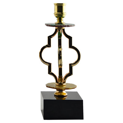 Bougeoir de table en agate / métal / cristal 11,42 po