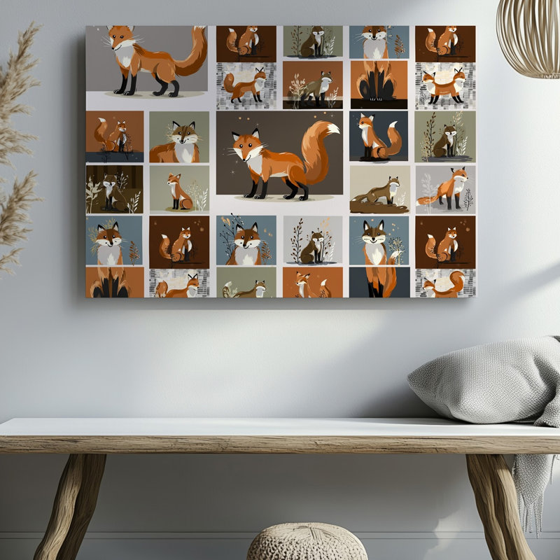 Reproduction d'art sur toile, "Fox", H 9 po x l 12 po