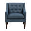 Bouton bleu - modèle de chaise de salon, structure en contreplaqué, rembourrage en mousse haute, revêtement en tissu texturé, housse de siège à fermeture à glissière amovible, pieds en bois d'hévéa brun, capacité de poids de 300 lb pour la pièce,-1721583993