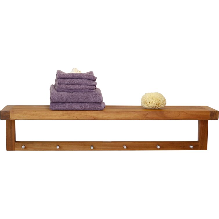Teak Wood Floating Shelf, 18 Floating Shelf