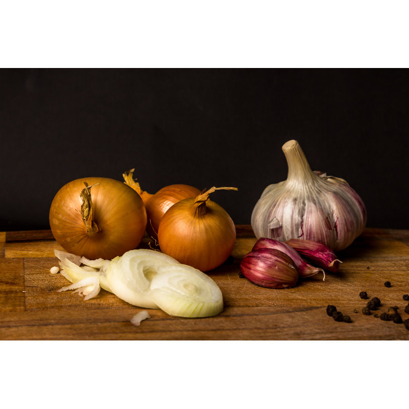 Garlic And Onions - Wrapped Canvas Print, 30cm H x 46cm W x 3.8cm D