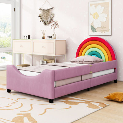 Lit de jour simple en velours Rainbow