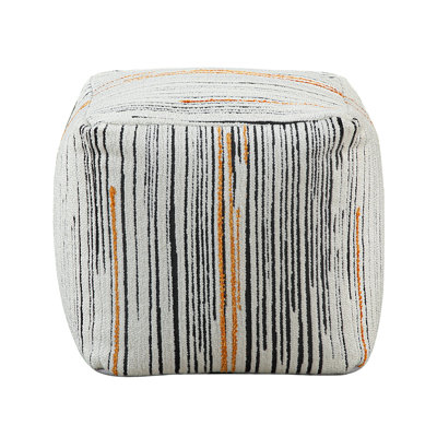 Upholstered Square Pouf , Non-Slip Bottom, 300Lb Weight Capacity, Multi-Color, 16In X Fabric Footstool Pouf, Non-Slip, 300Lbs Support, 16X16x16